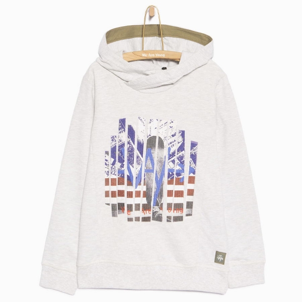 WAY by IKKS garcon city blue hoodie gris chiné clair